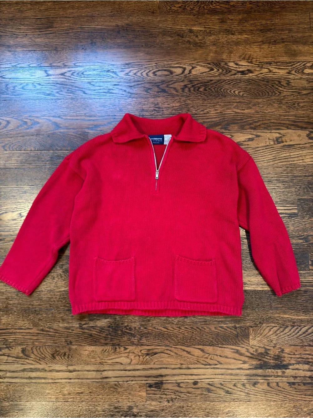 Red Zip-Neck Sweater